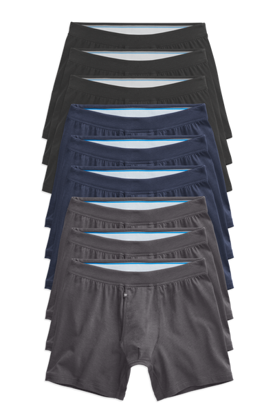 9-Pack SILVER Boxer Briefs