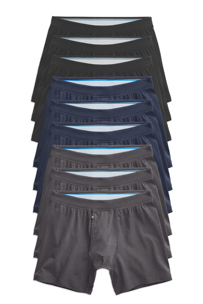 9-Pack SILVER Boxer Briefs