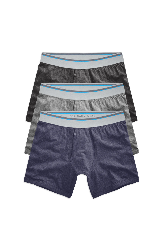 3-Pack 18-Hour Jersey Boxer Briefs in The Heathers