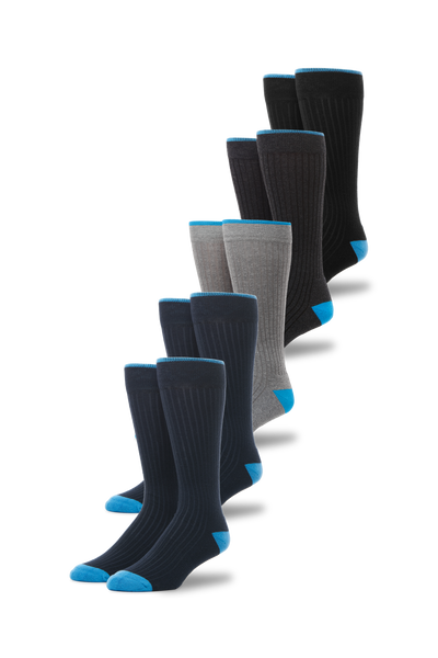 5-Pack Everyday Extended Crew Socks
