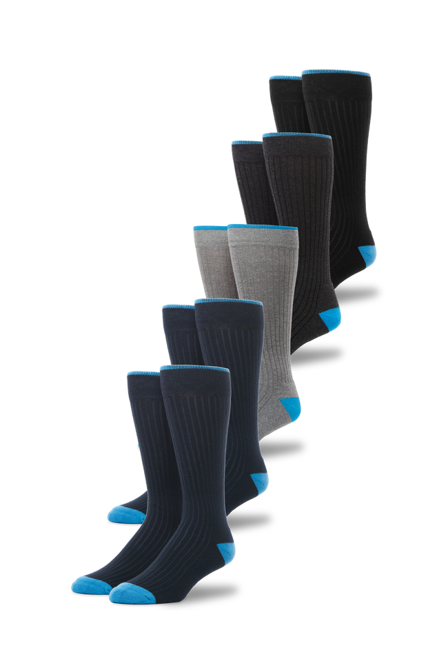 5-Pack Everyday Extended Crew Socks