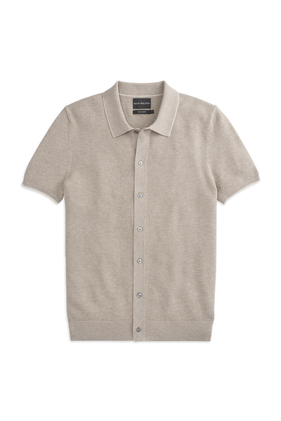 Tech Linen Button Up Sweater Polo