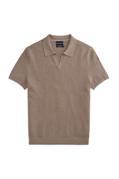 Tech Linen Johnny Collar Sweater Polo