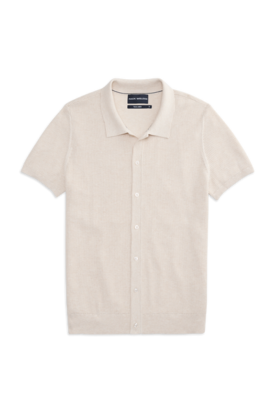 Tech Linen Button Up Sweater Polo