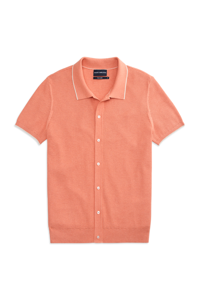 Tech Linen Button Up Sweater Polo