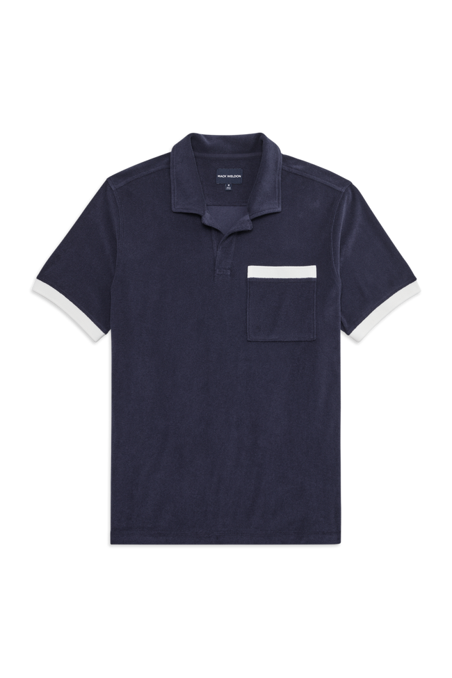 Terry Cloth Johnny Collar Polo