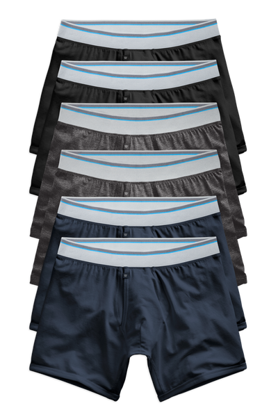 Front view of 6-pack 18-Hour Jersey Boxer Brief in The Classics