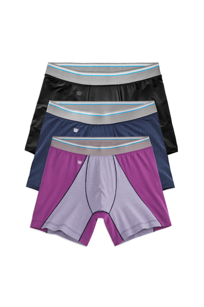 Front view of 3 pack Airknitx HD Boxer Brief in Rise and Shine