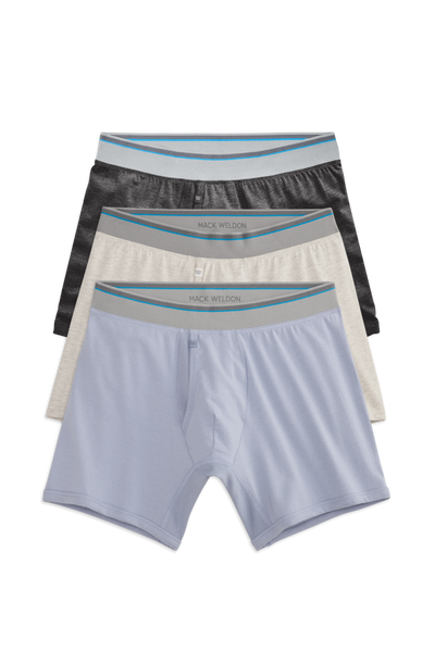 Front view of 3-Pack 18-Hour Jersey Boxer Briefs in High Tide