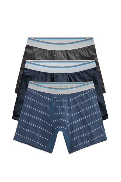 Front view of 3-pack 18-Hour Jersey Boxer Brief in Stormy Night
