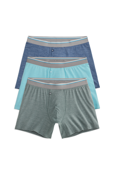 Front view of 3 pack Airknitx Boxer Brief w/ Fly in Morning Phase