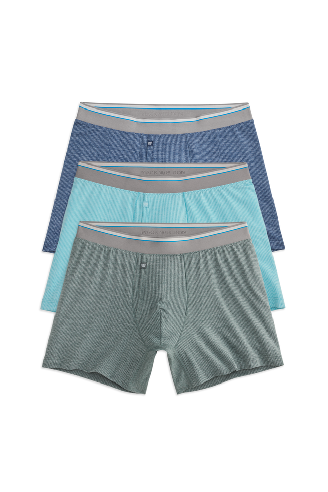 Front view of 3 pack Airknitx Boxer Brief w/ Fly in Morning Phase