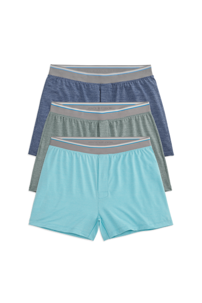 Front view of 3 pack Airknitx Knit Boxers in Morning Phase