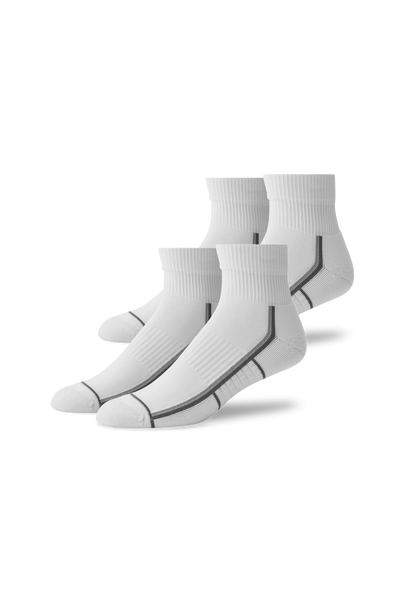 2-Pack AIRKNITˣ High Ankle Socks Bright White Outline