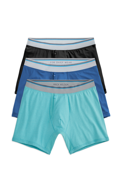 Front view of 3 pack 18 hour Jersey Boxer Brief in Free Swim