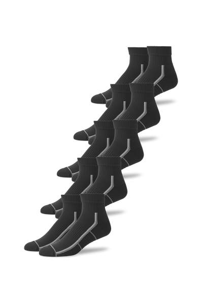 Front view of 5-Pack AIRKNITˣ High Ankle Socks in True Black