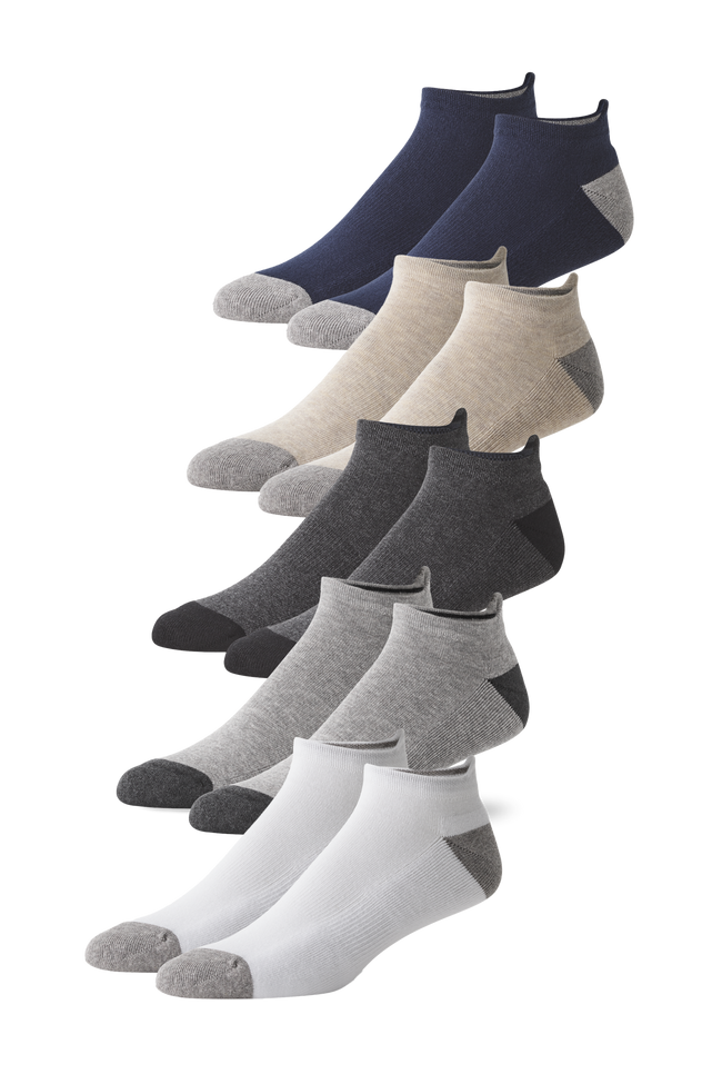 Front view of Front view of 5-Pack Everyday Ankle Sock in Heathers Forever 