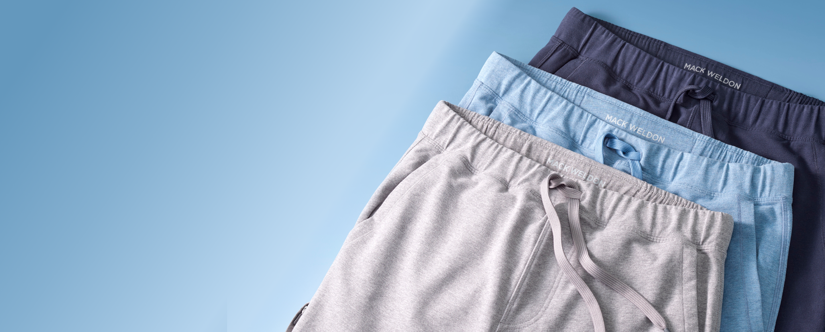 Laydown of Three Mack Weldon Ace Sweatpants