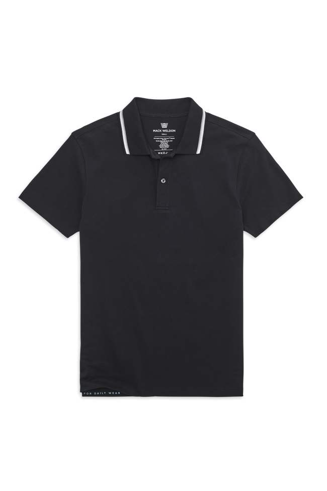 True Black Tipped | Front view of SILVERKNIT Polo True Black Tipped