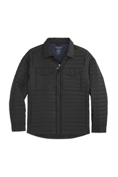 True Black | Front view of WARMKNIT AIR Shirt Jacket in True Black
