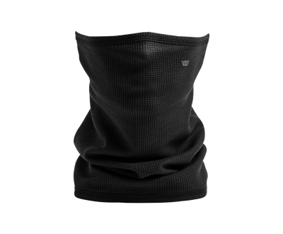 True Black | Front view of WARMKNIT Waffle Neck Gaiter in True Black