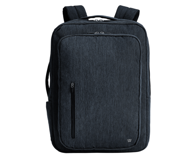 Navy Heather | Front view of Ion Convertible Backpack in Navy Heather