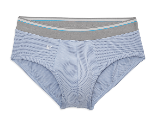 Blue Fog Heather | Front view of Airknitx Brief in Blue Fog Heather