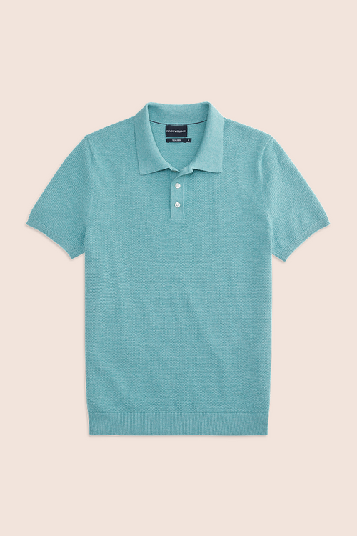 Front laydown of Tech Linen Sweater Polo